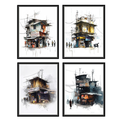 Street Study (Set of 4)