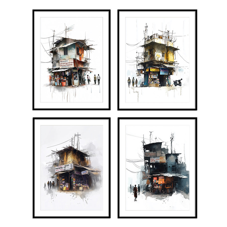 Street Study (Set of 4)