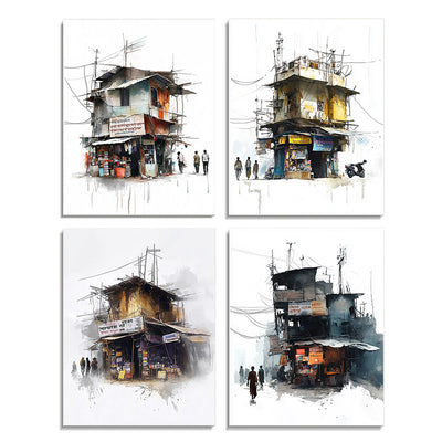 Street Study (Set of 4)
