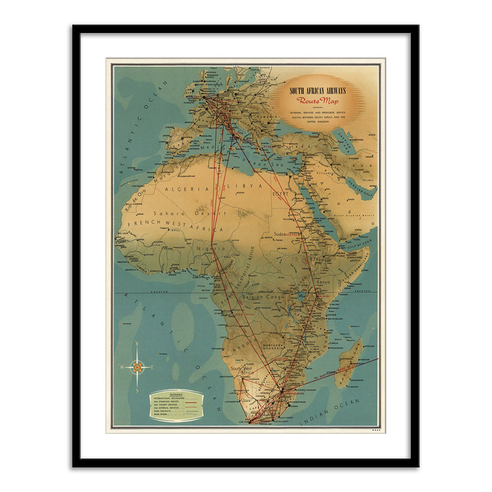 South African Airways Map