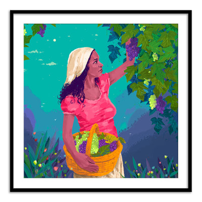 Woman in Grape Garden