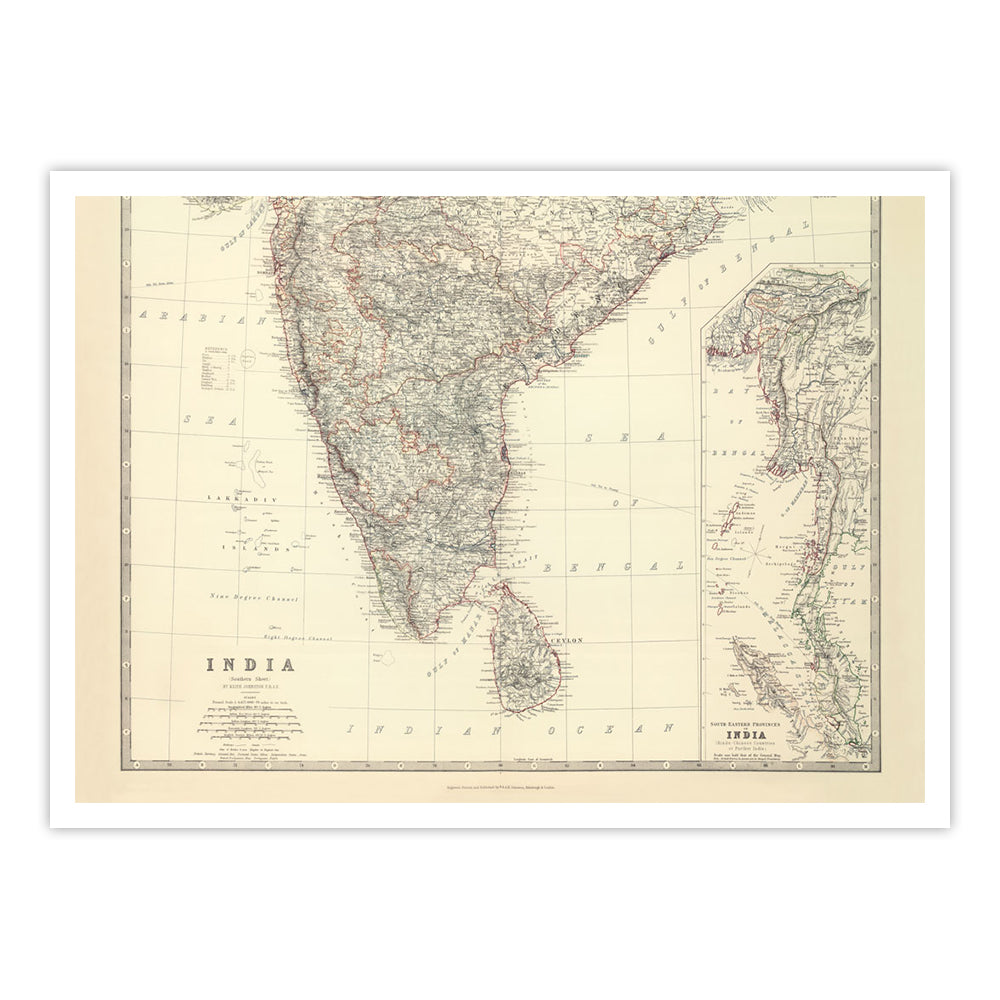 Large map of India by Keith Johnston [1861]