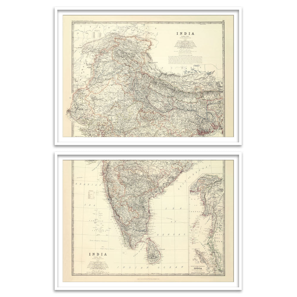 Large map of India by Keith Johnston [1861]