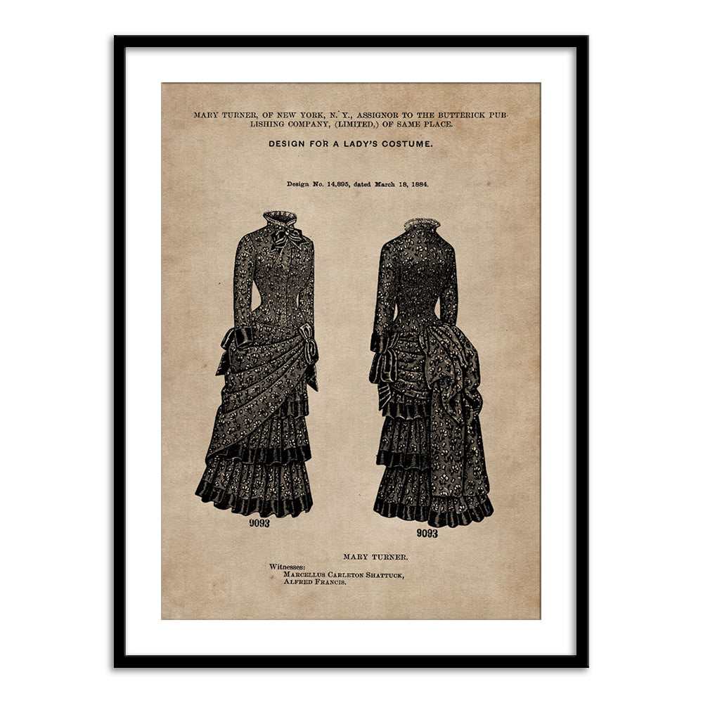 Patent Document of a Lady's Costume